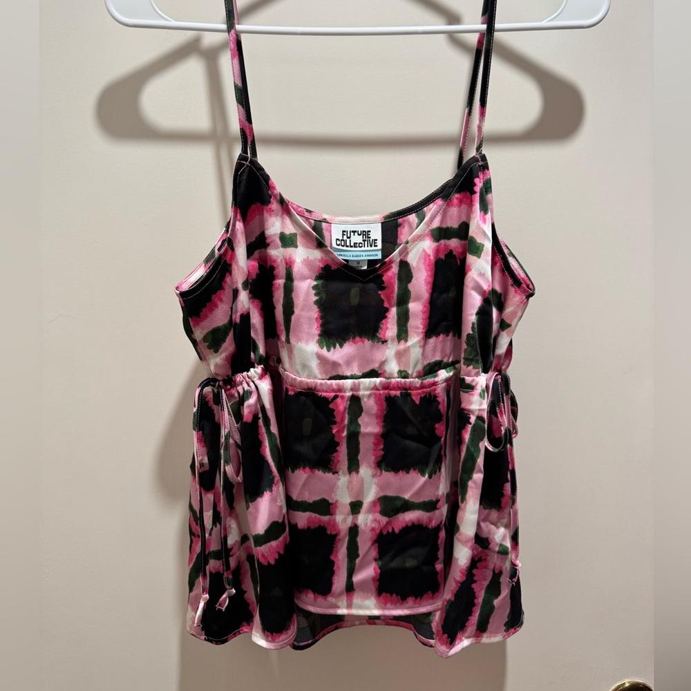 Future Collective Pink and Black Camisole/Tank size Medium